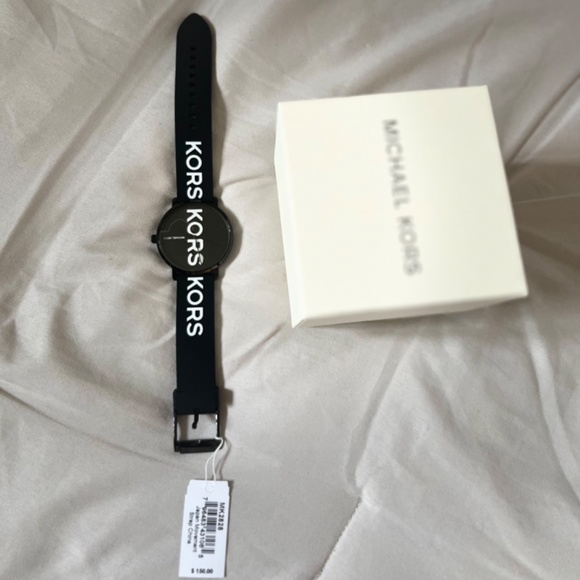 Michael Kors Black and White silicone watch main image 4
